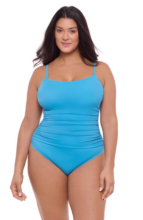 Classic Shirred Front One Piece Swimsuit