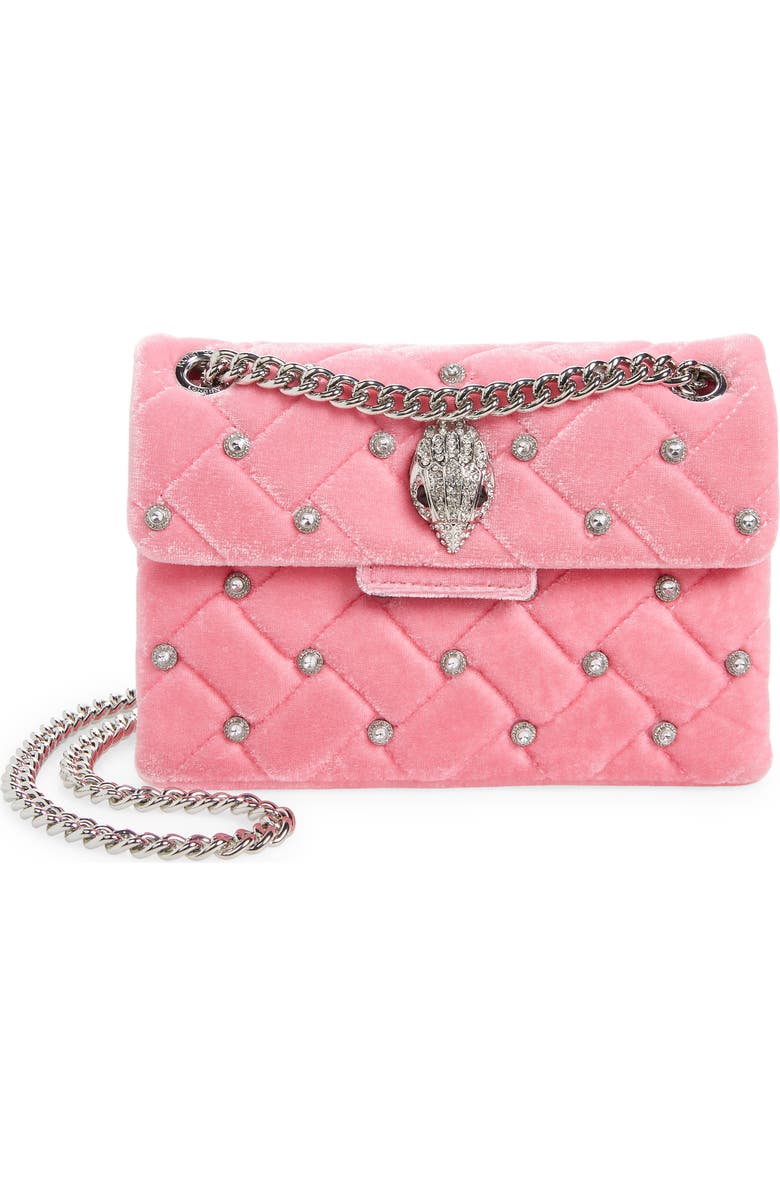 Kurt Geiger London Mini Kensington Quilted Velvet Crossbody Bag, Main, color,