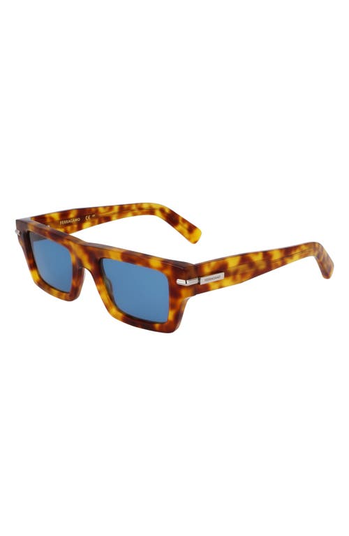 Ferragamo Prisma 50mm Rectangular Sunglasses In Blonde Tortoise