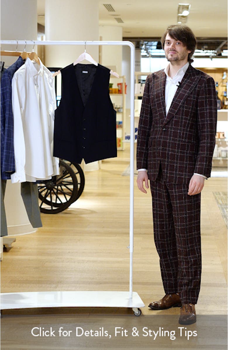 Houston Slim Fit Dark Navy Virgin Wool Suit Vest, sales video thumbnail