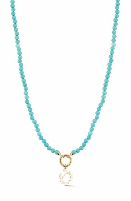 Ember Fine Jewelry Turquoise Beaded Crab Pendant Necklace
