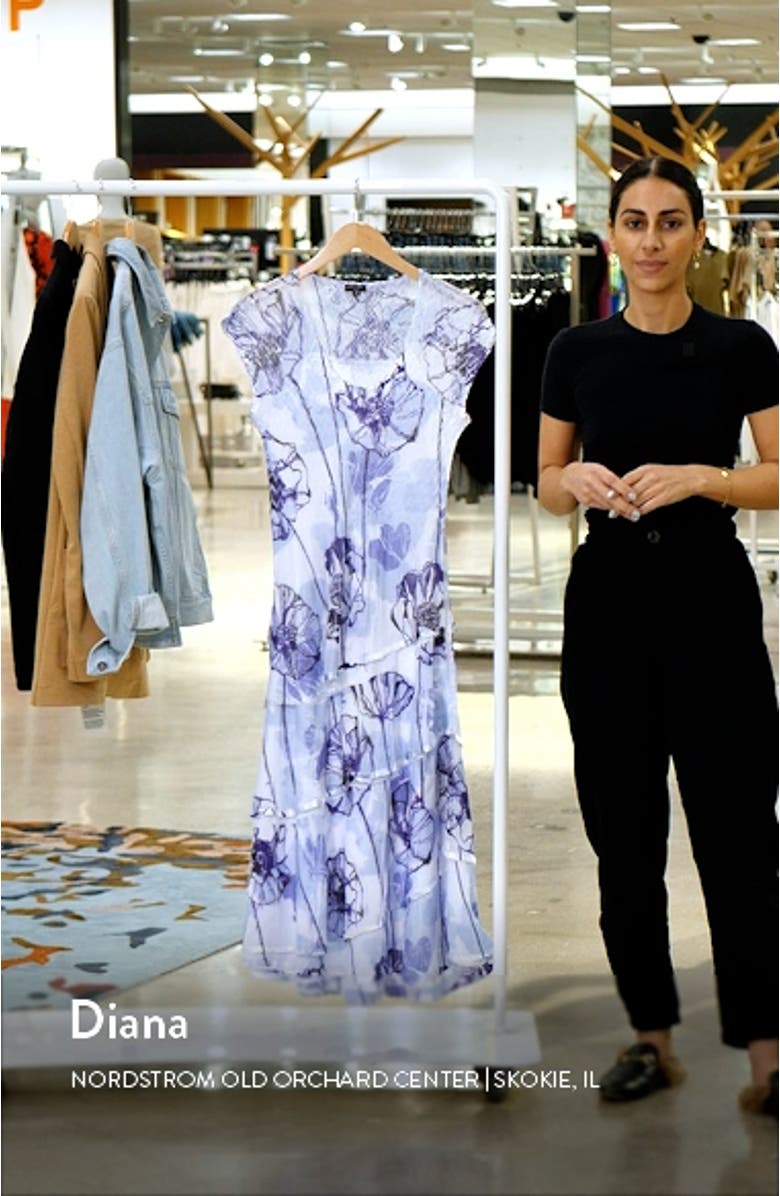 Floral Cap Sleeve Midi Dress, sales video thumbnail