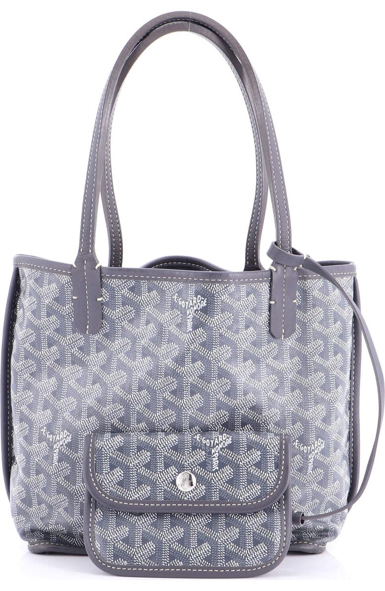 Pre-Owned Goyard Anjou Reversible Tote Coated Canvas Mini, Alternate, color, Gray