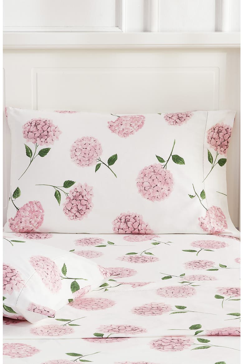 Floral 400 Thread Count Cotton Sheet Set, Alternate, color, WHITE/ PINK
