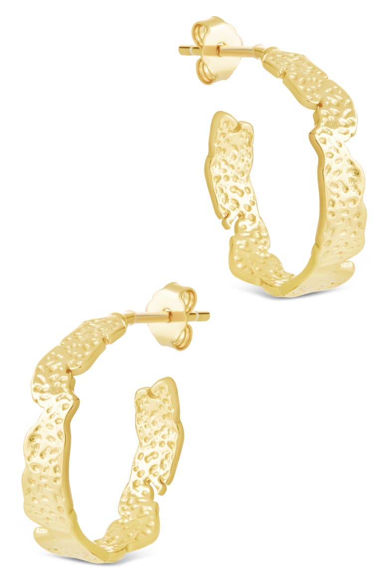 Mary Textured Hoop Earrings, Alternate, color, GOLD