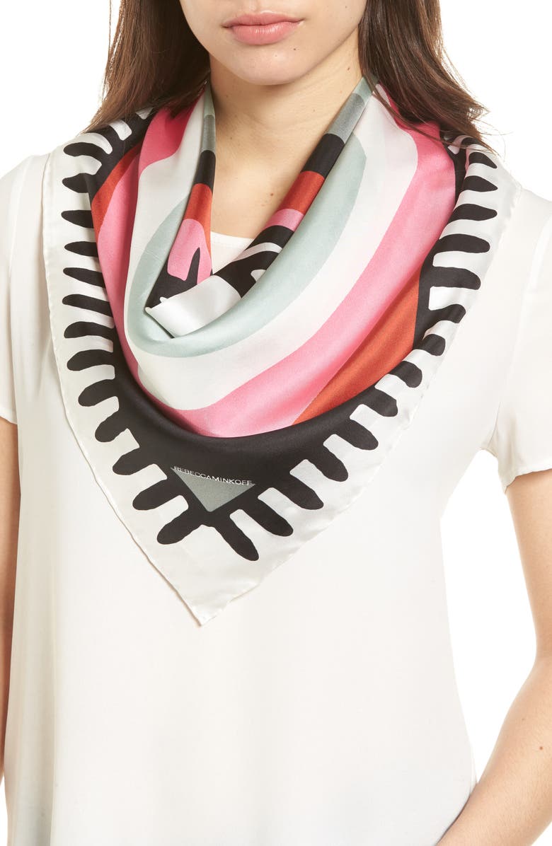 Rebecca Minkoff Evil Eye Square Silk Scarf, Main, color, 