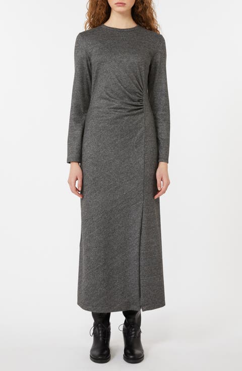 Decano Ruched Long Sleeve Maxi Dress