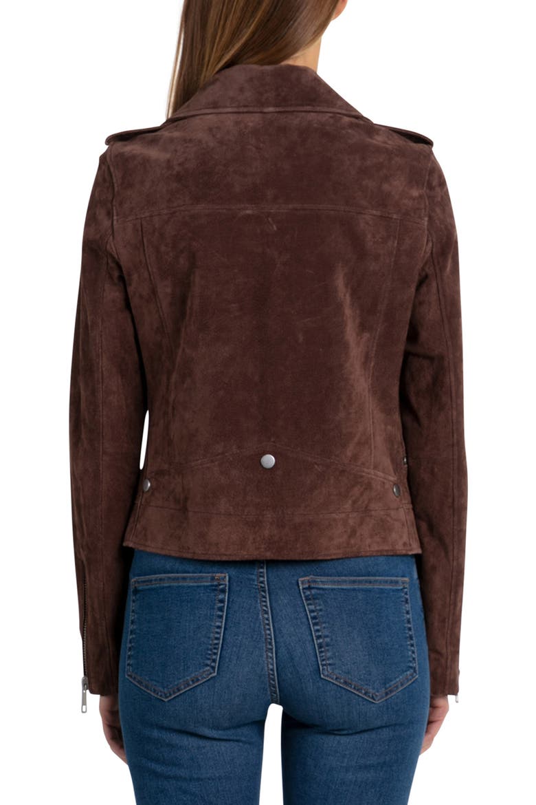 Suede Biker Jacket, Alternate, color, COCOA