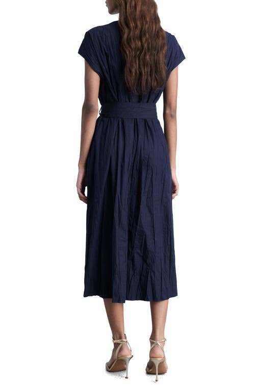 Mango Textured Tie Front Dress In Black