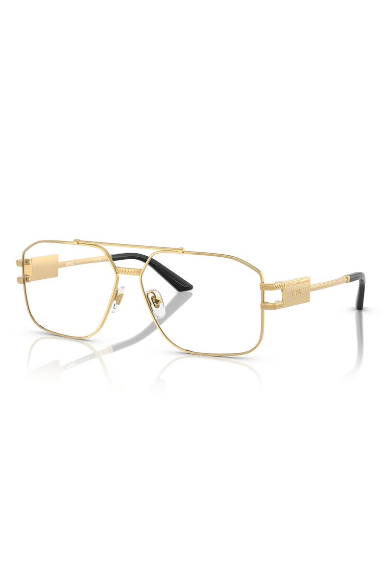 Versace 57mm Irregular Square Optical Glasses, Alternate, color, Gold