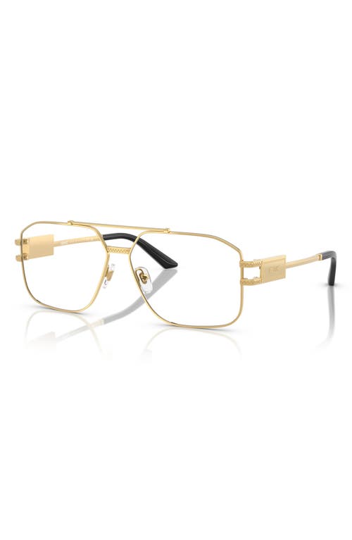 Versace 57mm Irregular Square Optical Glasses In Gold