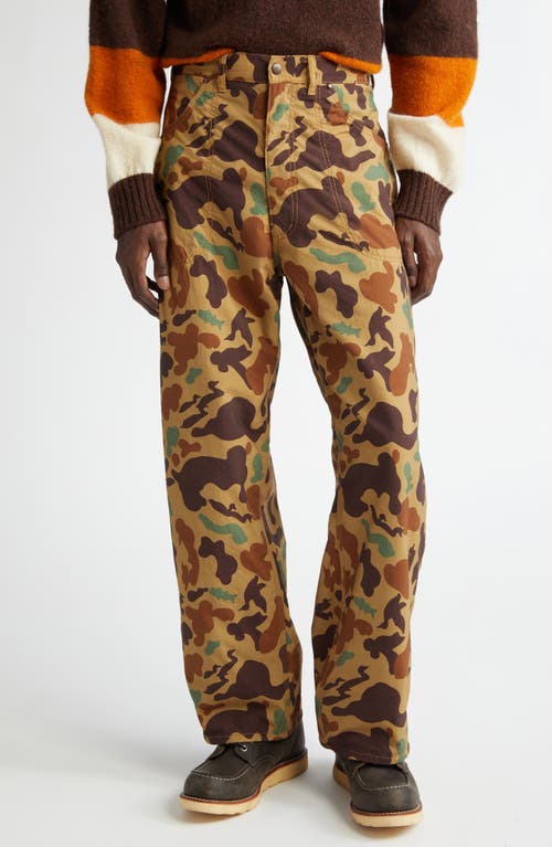 BEAMS Animal Camo Painter Pants in Khaki 24 