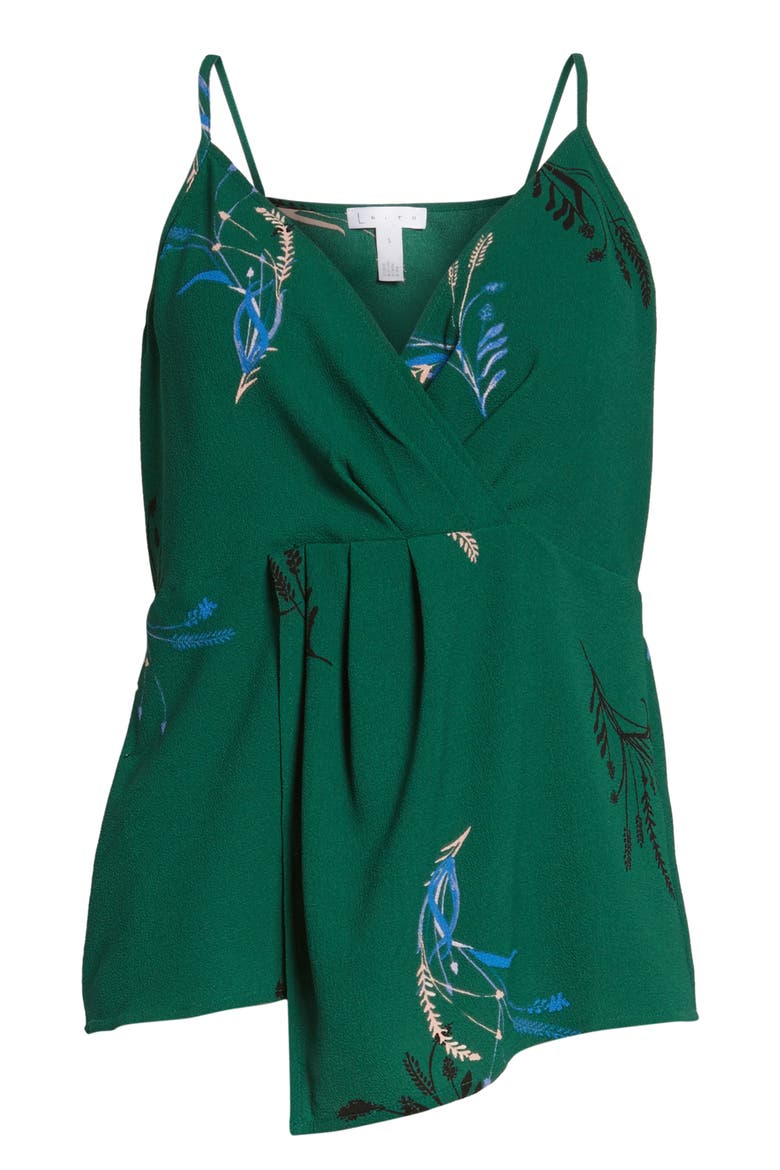 Twist Front Cami, Alternate, color, GREEN BUG WILD FLORAL