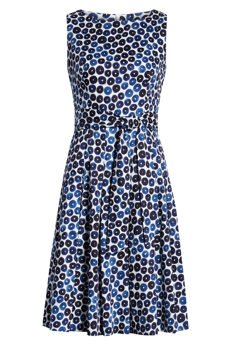 Neroli Print Fit & Flare Dress, Alternate, color, WHITE/ DISTANT MOUNTAIN COMBO