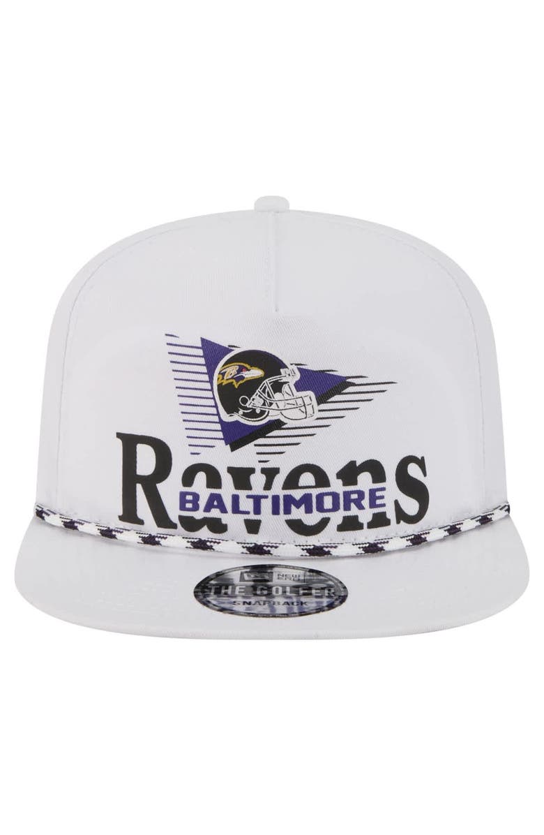 New Era Men's New Era White Baltimore Ravens Collide Golfer Snapback Hat, Alternate, color, White