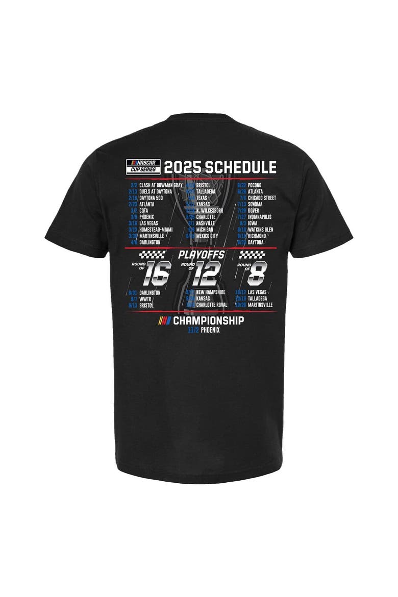 Men's Hendrick Motorsports Team Collection Black William Byron 2025 NASCAR Cup Series Schedule T-Shirt, Alternate, color, Black