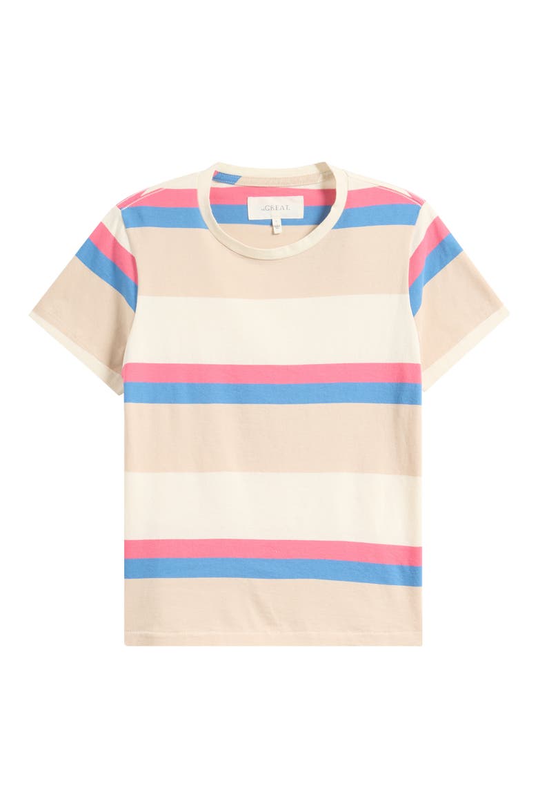 The Little Stripe Cotton T-Shirt, Alternate, color, STUDY HALL STRIPE