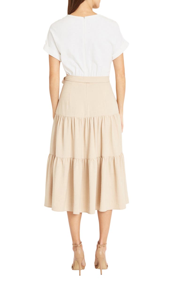 DONNA MORGAN FOR MAGGY Jersey Mixed Media Midi Dress, Alternate, color,