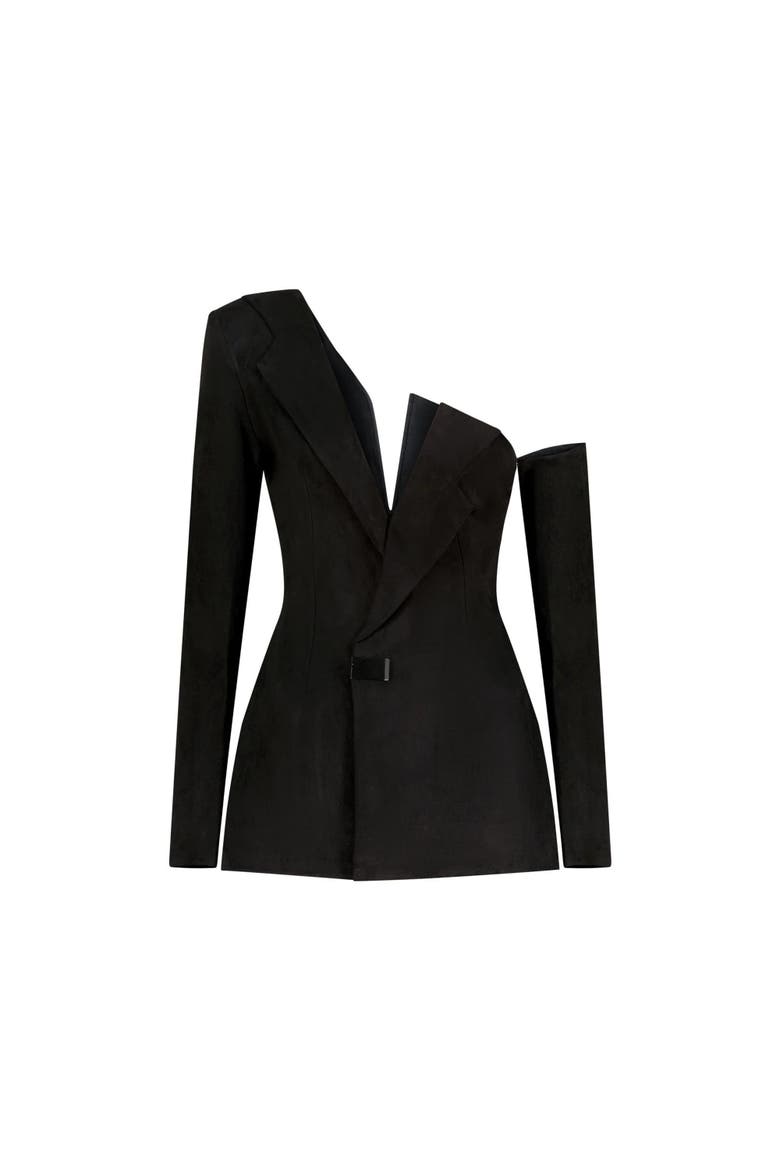 Asymmetrical Suede Jacket, Main, color, Black