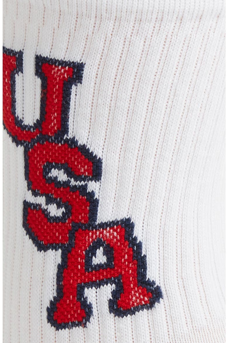 1968 USA Crew Socks, Alternate, color, WHITE/ RED