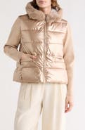La Fiorentina Faux Fur Trim Hooded Puffer Jacket