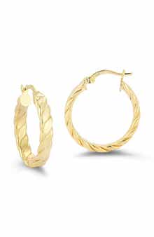 CHLOE AND MADISON Textured Hoop Earrings