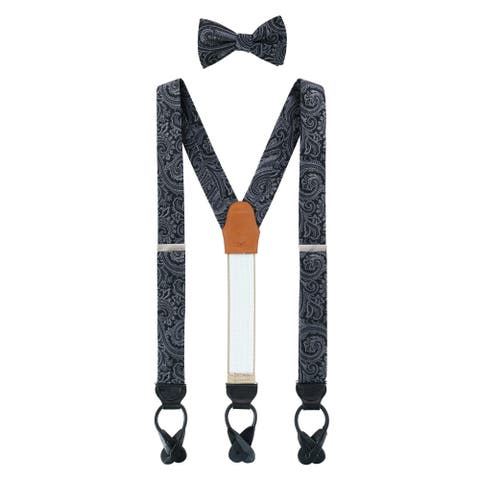 Sobee Paisley Silk Brace and Bow Tie Set