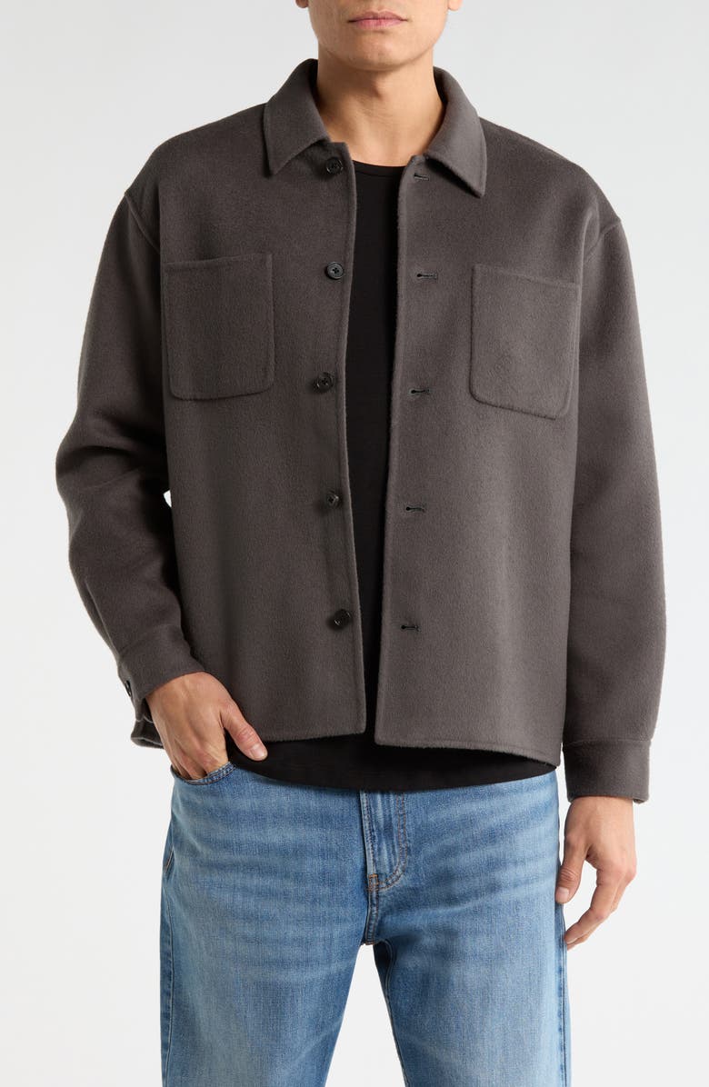 FRAME Double Face Wool Shirt Jacket, Main, color, Grey