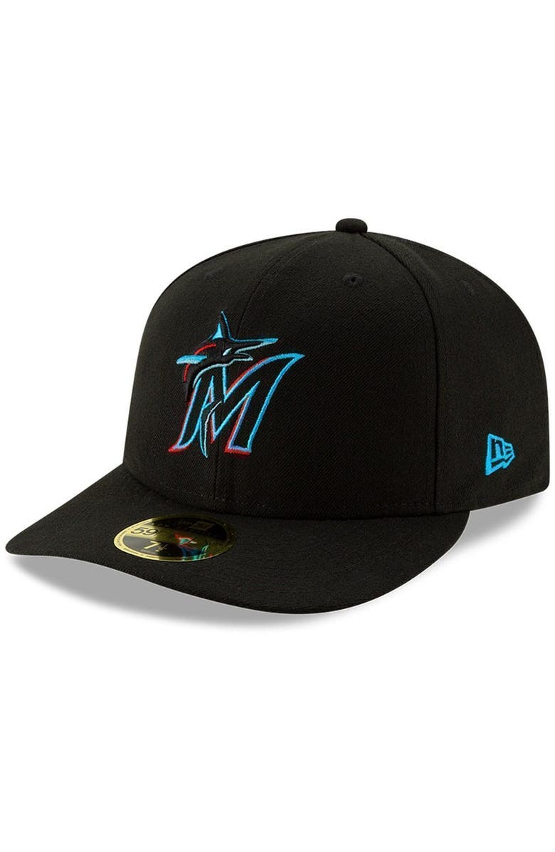 New Era Men's New Era Black Miami Marlins Authentic Collection On-Field Low Profile 59FIFTY Fitted Hat, Main, color, Black
