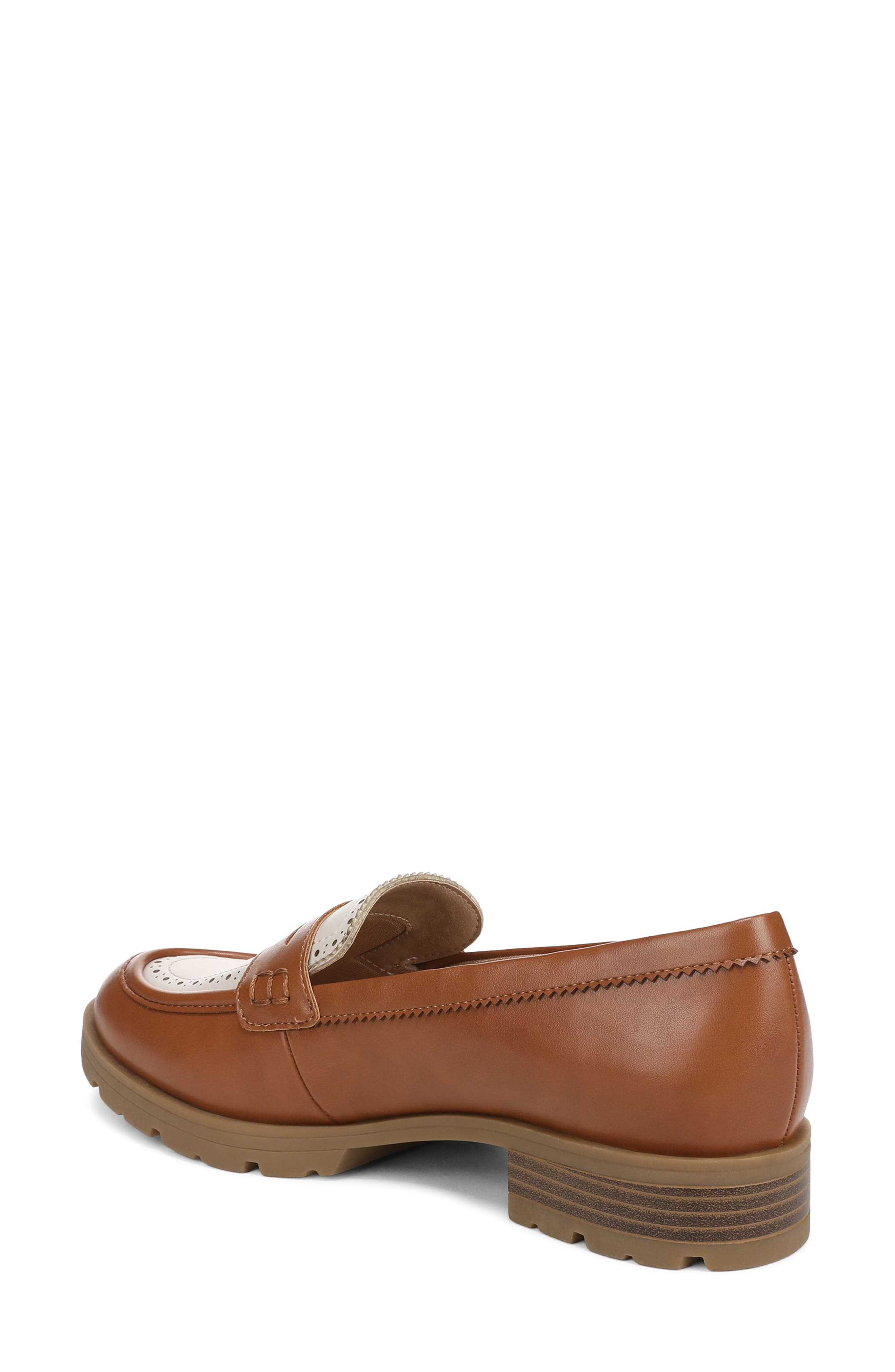 London 3 Platform Penny Loafer, Alternate, color, BOURBON/ BONE