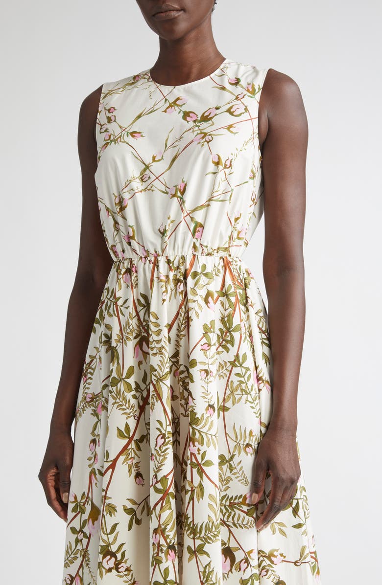 Giambattista Valli Floral Sleeveless Cotton Midi Dress, Alternate, color, Rose Multi