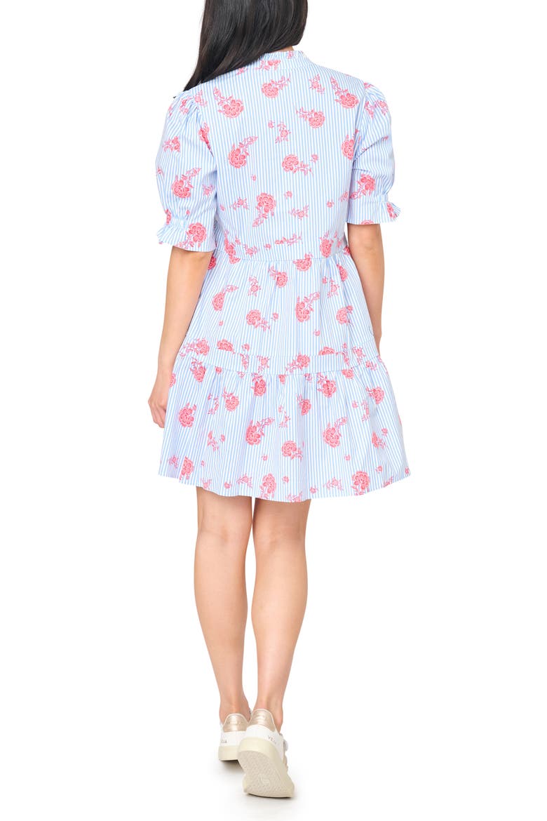 Puff Sleeve Dress, Alternate, color, NAUTICAL ROSE STRIPE