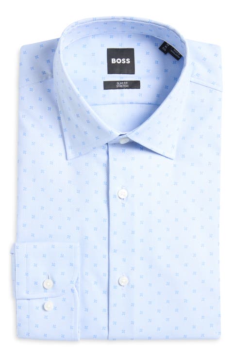 Hank Slim Fit Stretch Pattern Shirt
