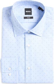 BOSS Hank Slim Fit Stretch Pattern Shirt