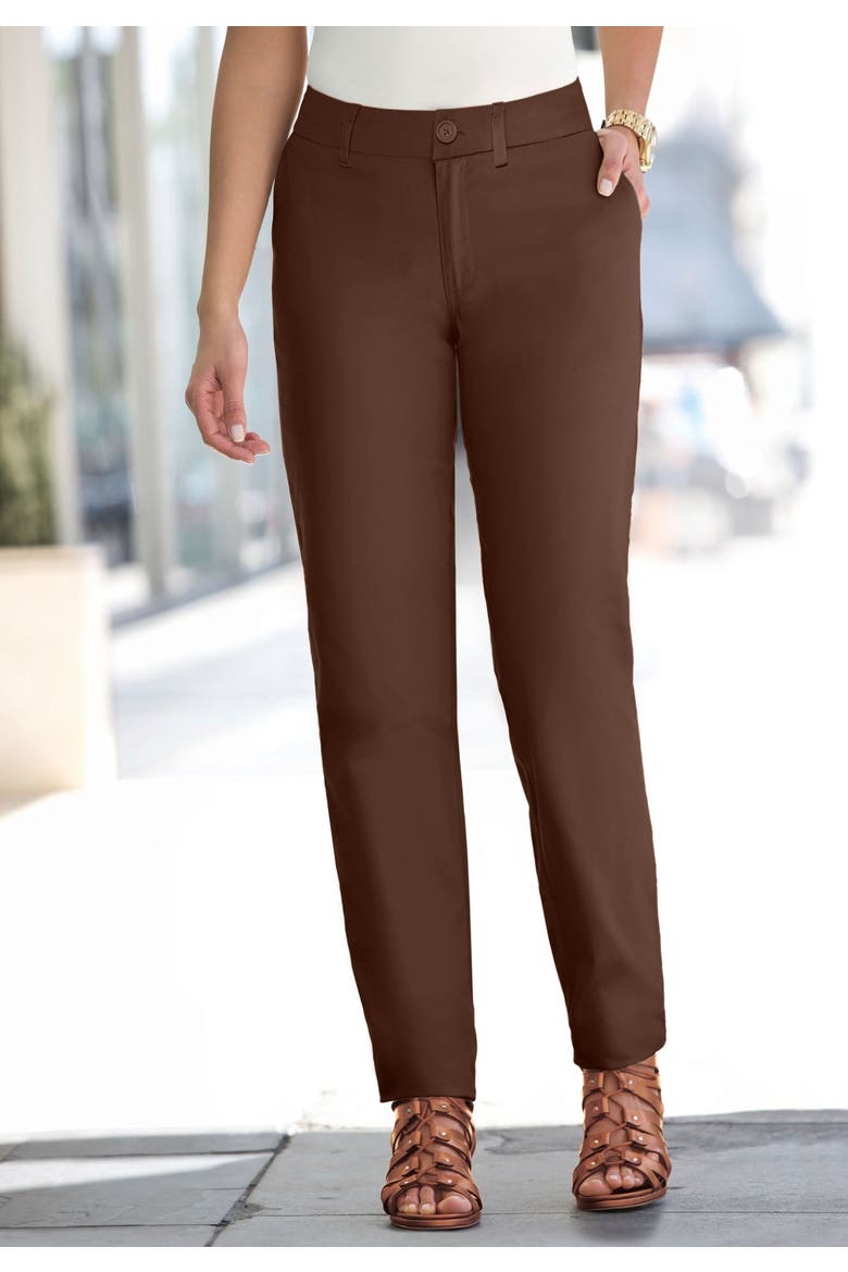 Stretch Cotton Chino Straight Leg Pant, Alternate, color, RICH BROWN