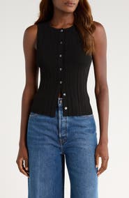PAIGE Leira Button Front Sweater Tank