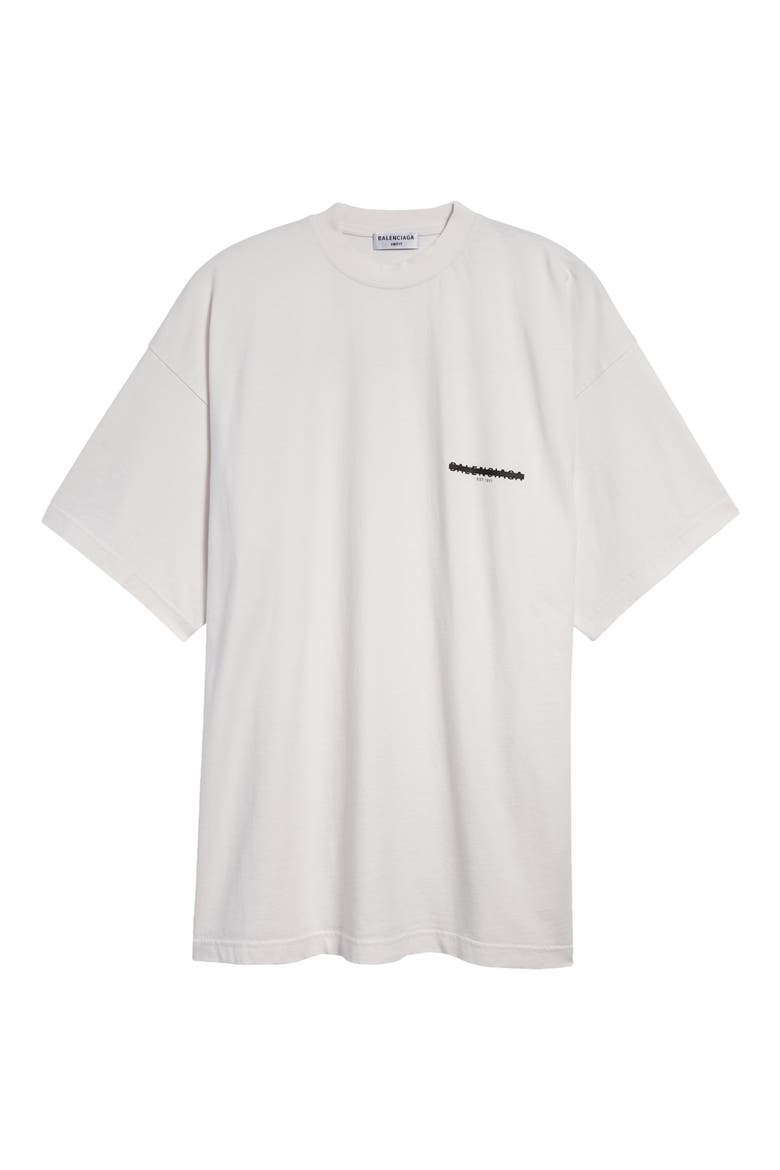 Oversize Logo Cotton Graphic Tee, Alternate, color, ECRU W