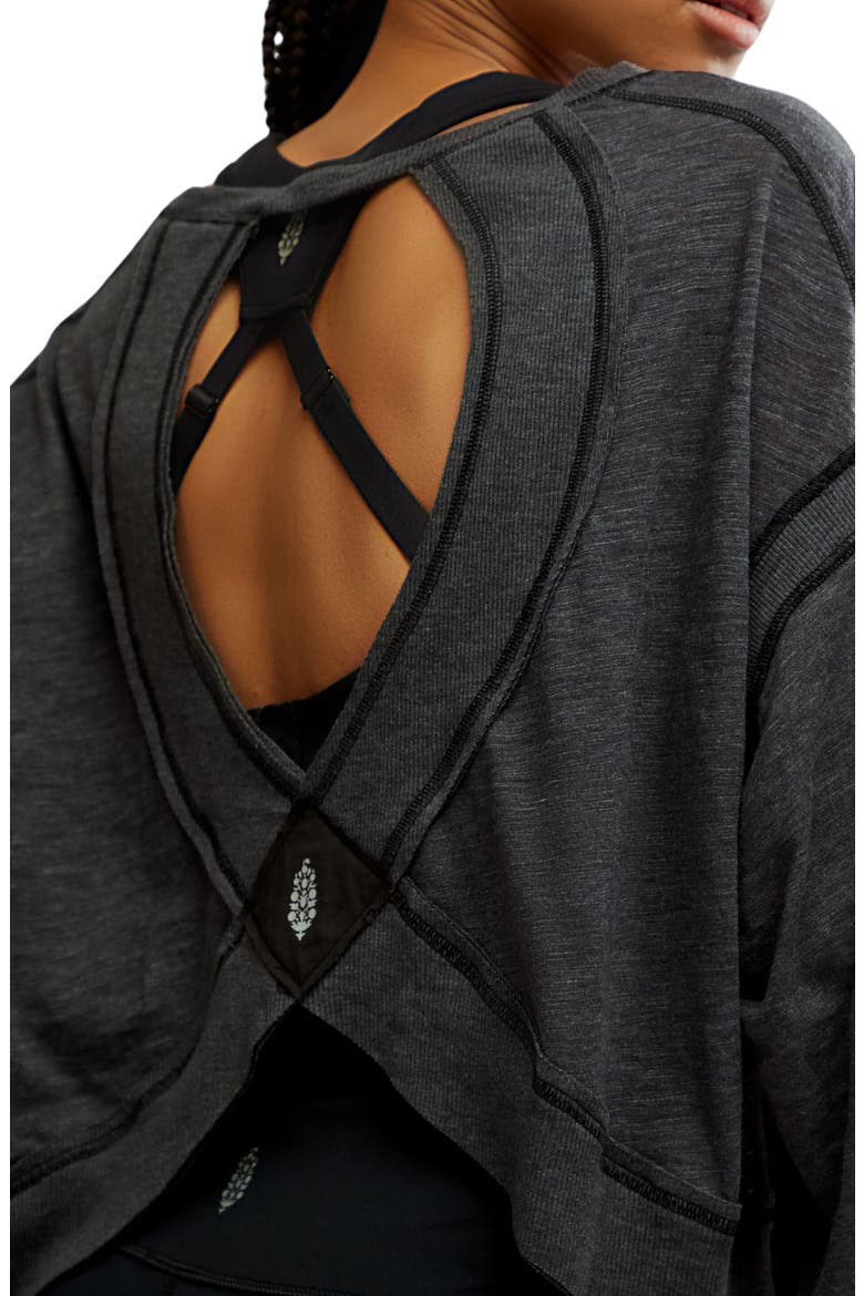 FP Movement My Time Layer Open Back Crop Top, Alternate, color, BLACK