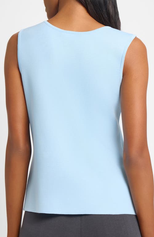 Ming Wang Scoop Neck Sweater Tank In Blue