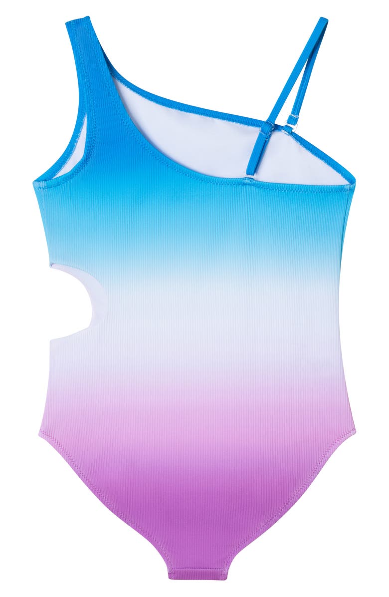 Andy & Evan Kids' Cutout Rib Ombré One-Piece Swimsuit, Alternate, color, 