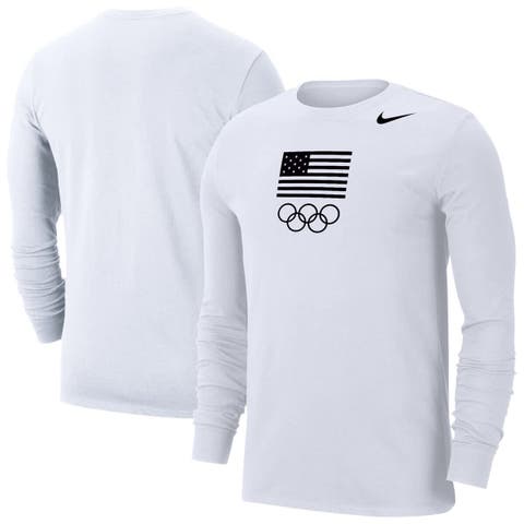 Men's Nike White Team USA Performance Long Sleeve T-Shirt