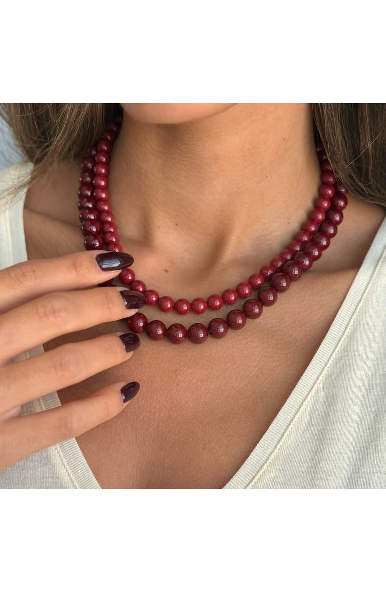 BY ADINA EDEN Burgundy Beaded Necklace, Alternate, color, Burgundy