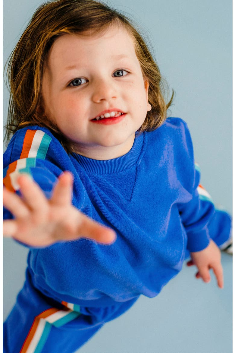 Kids' Cotton Terry Sweatshirt, Alternate, color, NAVY