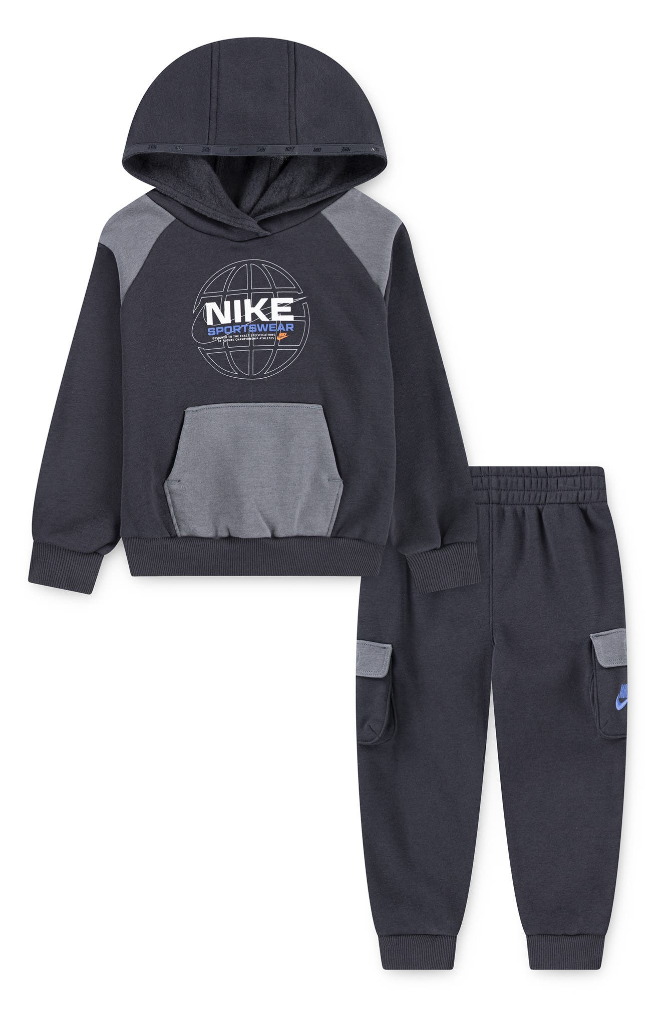 Kids' Sportswear Hoodie & Cargo Pants Set