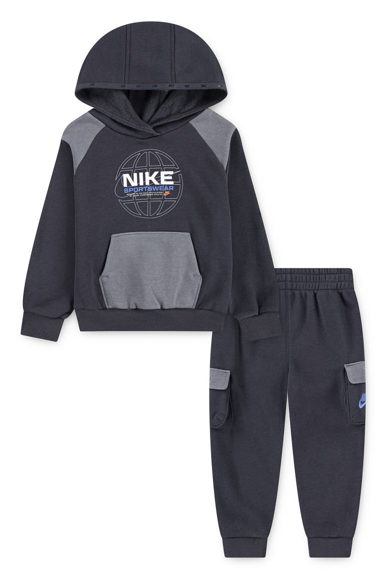 Kids' Sportswear Hoodie & Cargo Pants Set, Main, color, DARK SMOKE GREY