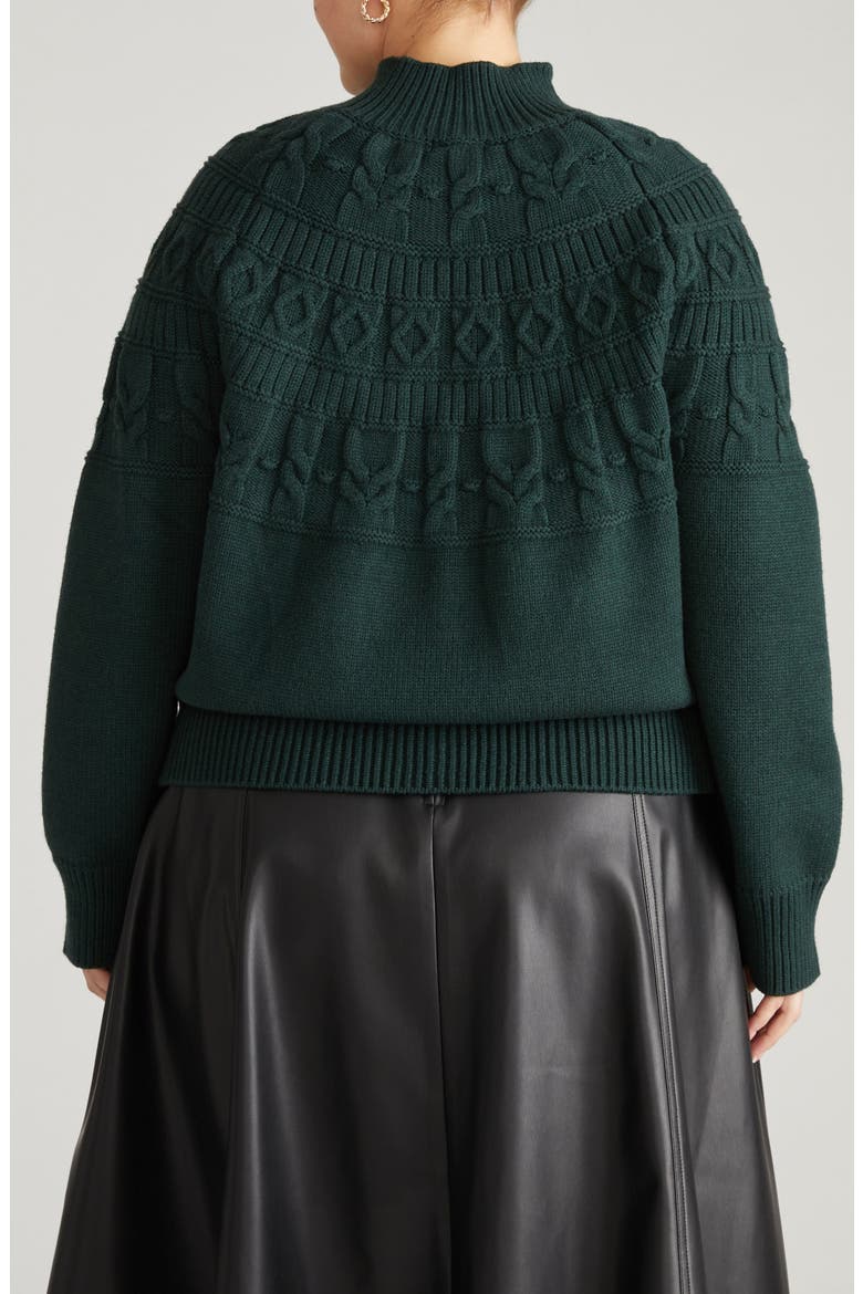 Safiya Mock Neck Sweater, Alternate, color, SCARAB GREEN