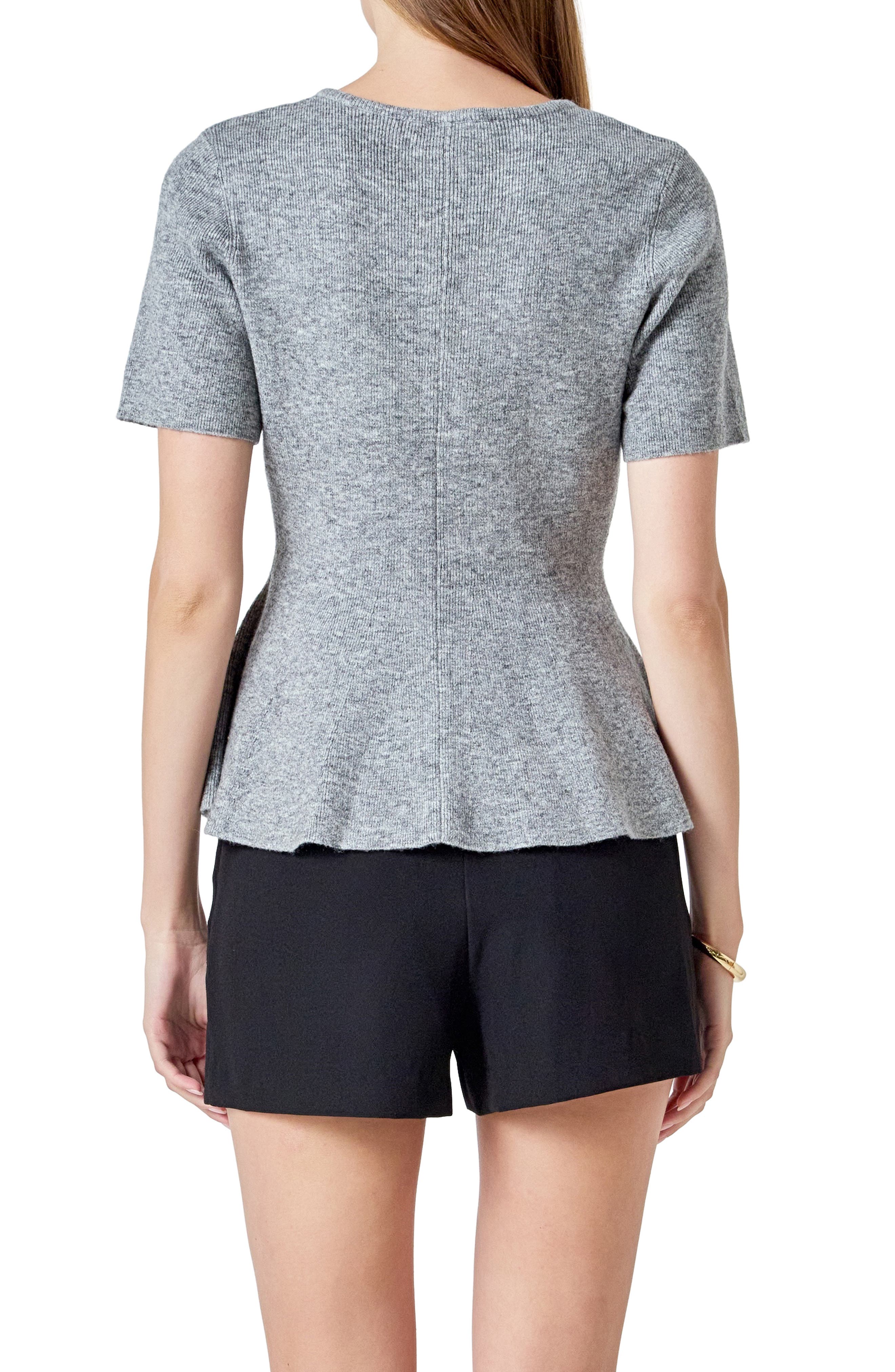 Short Sleeve Peplum Sweater - image 2