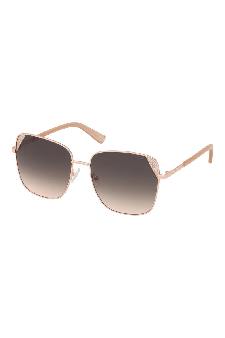 59mm Butterfly Sunglasses, Alternate, color, SHINY ROSE GOLD / BROWN