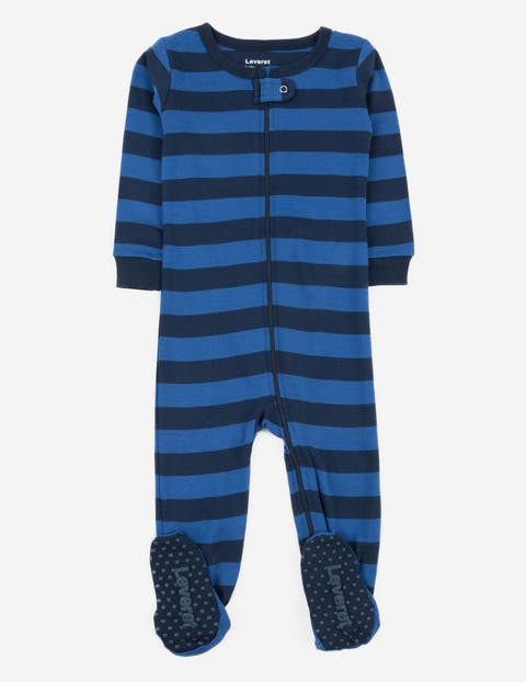 Kids Cotton Footed Pajamas, Solids, Stripes & Tie Dye (Toddler, Little Kid & Big Kid)
