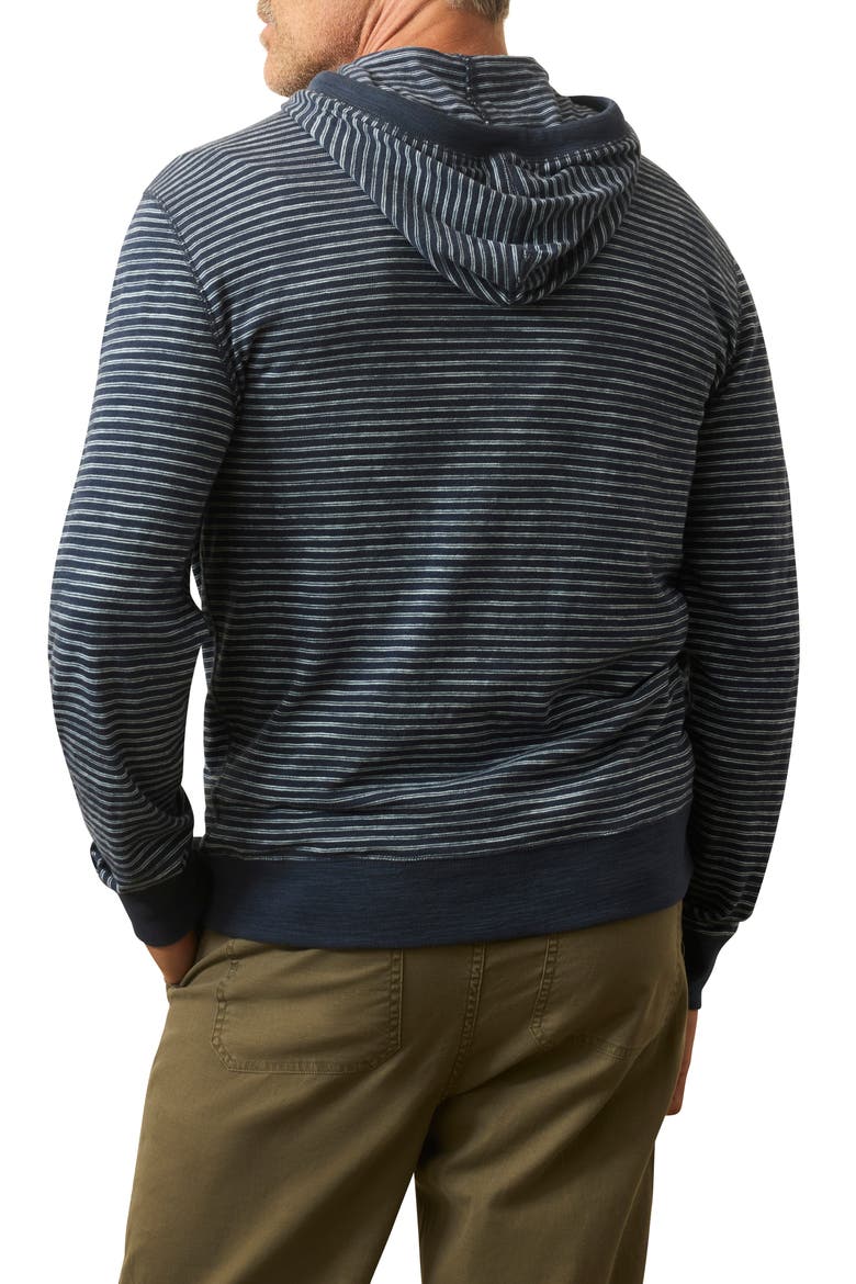 Slub Cotton Hoodie, Alternate, color, NAVY STREAM STRIPE